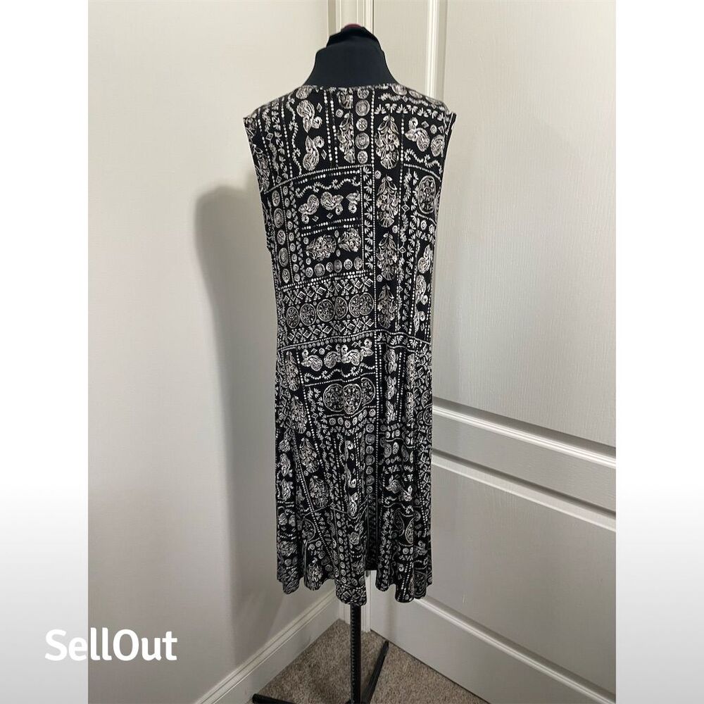 Style & Co Women's PXL Black Geometric Print Sleeveless Dress. Sku19 - Picture 3 of 9